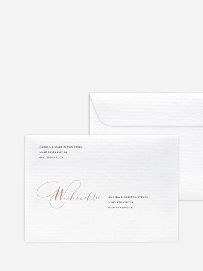 Bedruckte Umschläge Weihnachten Merry Lettering