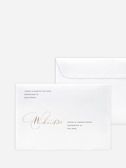 Bedruckte Umschläge Weihnachten Merry Lettering