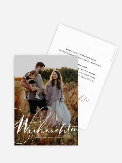 Weihnachtskarte Merry Lettering