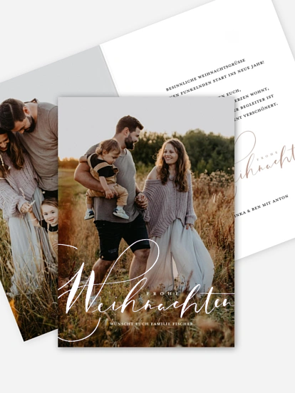 Weihnachtskarte Merry Lettering