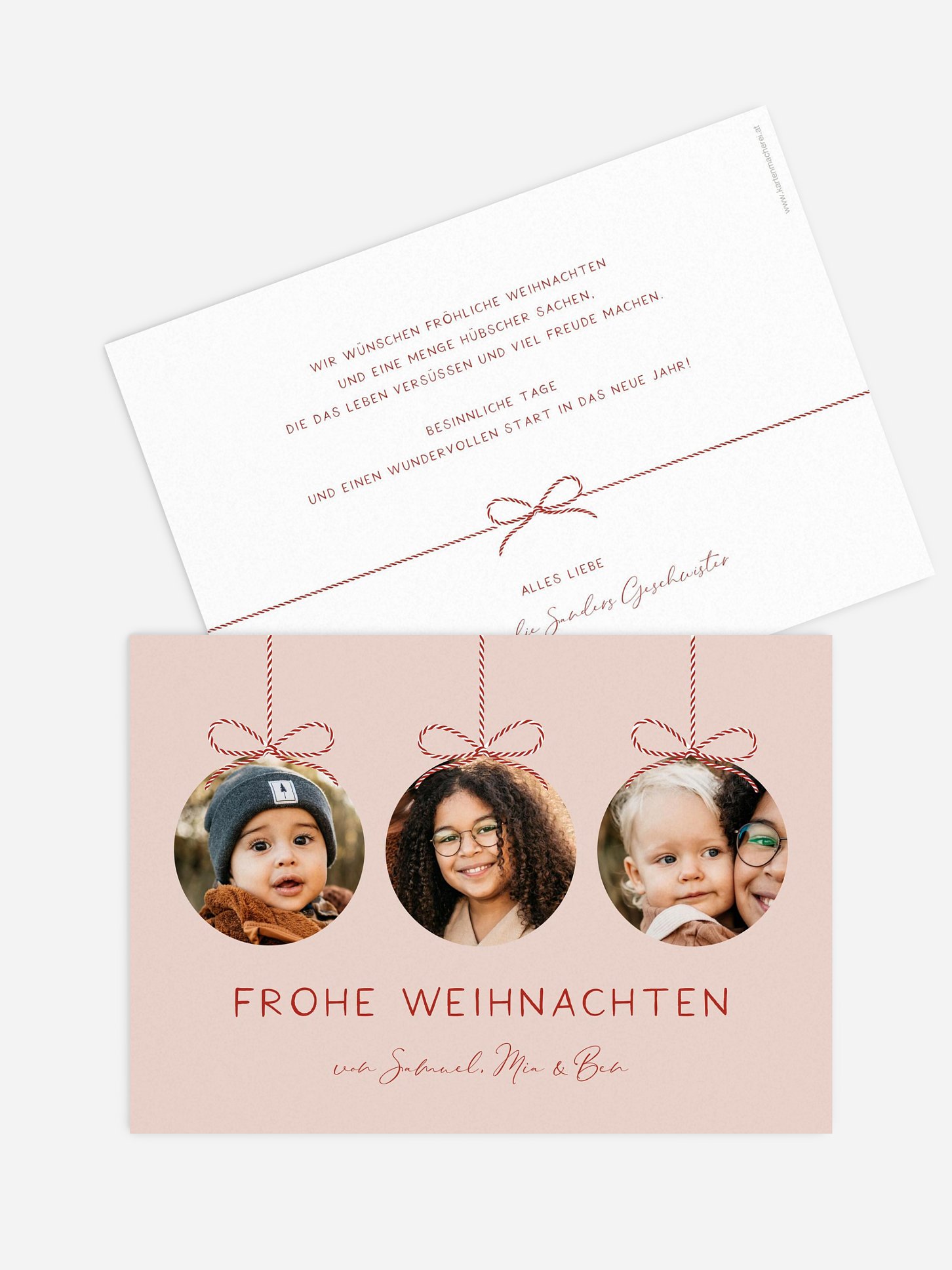 Weihnachtskarte Fotokugeln
