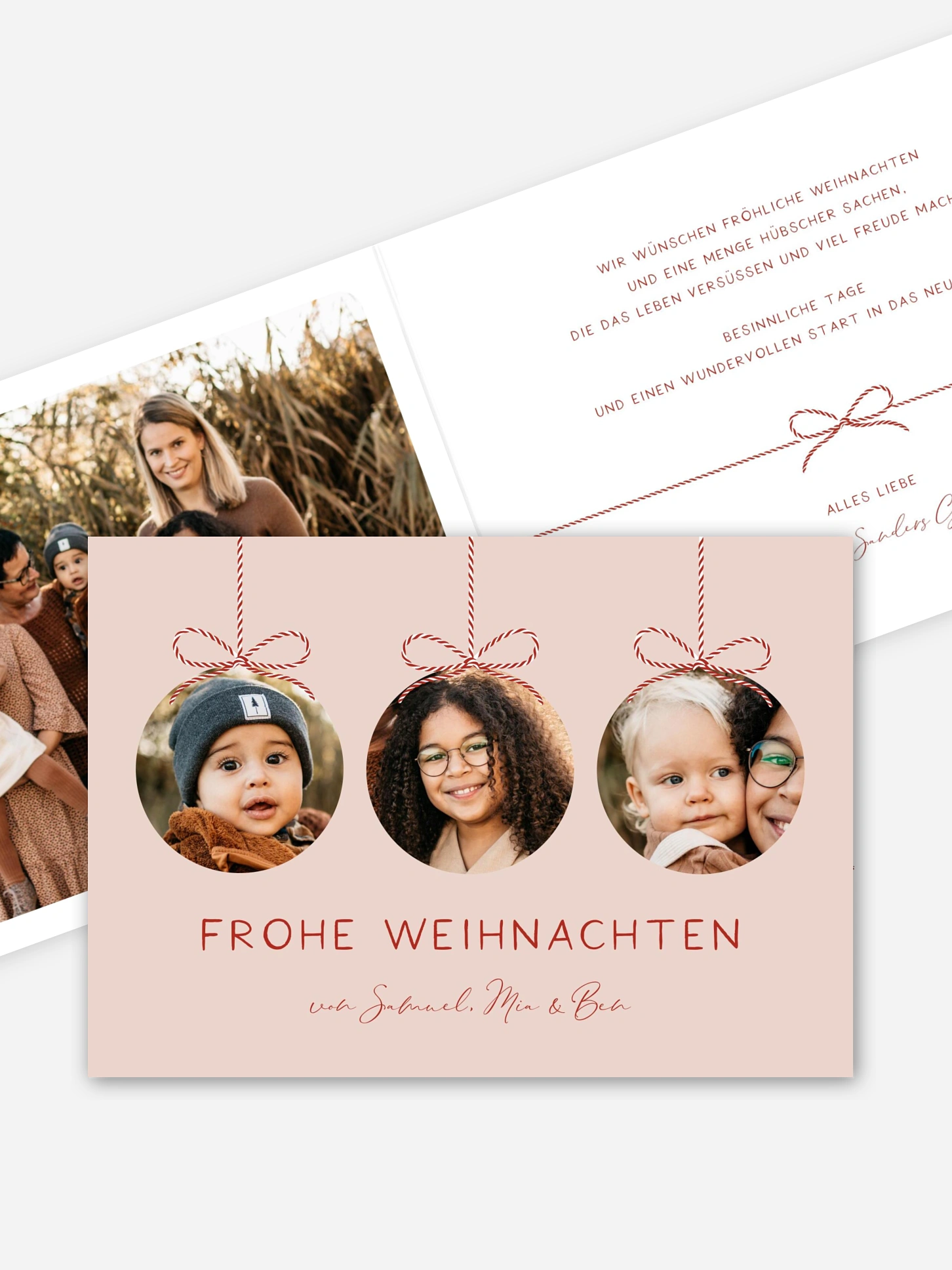 Weihnachtskarte Fotokugeln