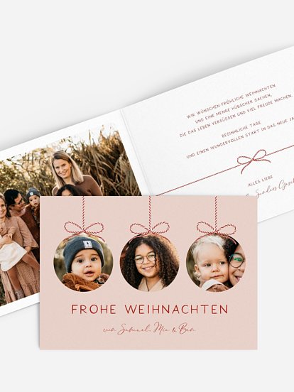 Weihnachtskarte Fotokugeln