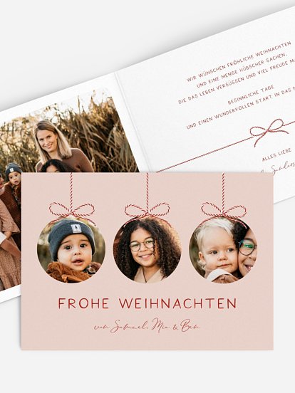 Weihnachtskarte Fotokugeln