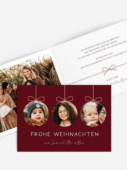Weihnachtskarte Fotokugeln