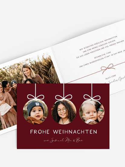 Weihnachtskarte Fotokugeln