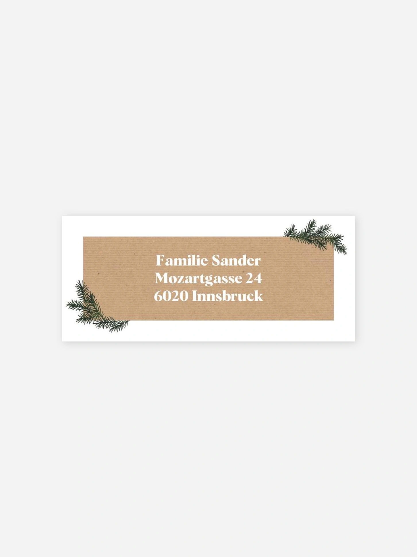 Absenderaufkleber Weihnachten Wintergreen