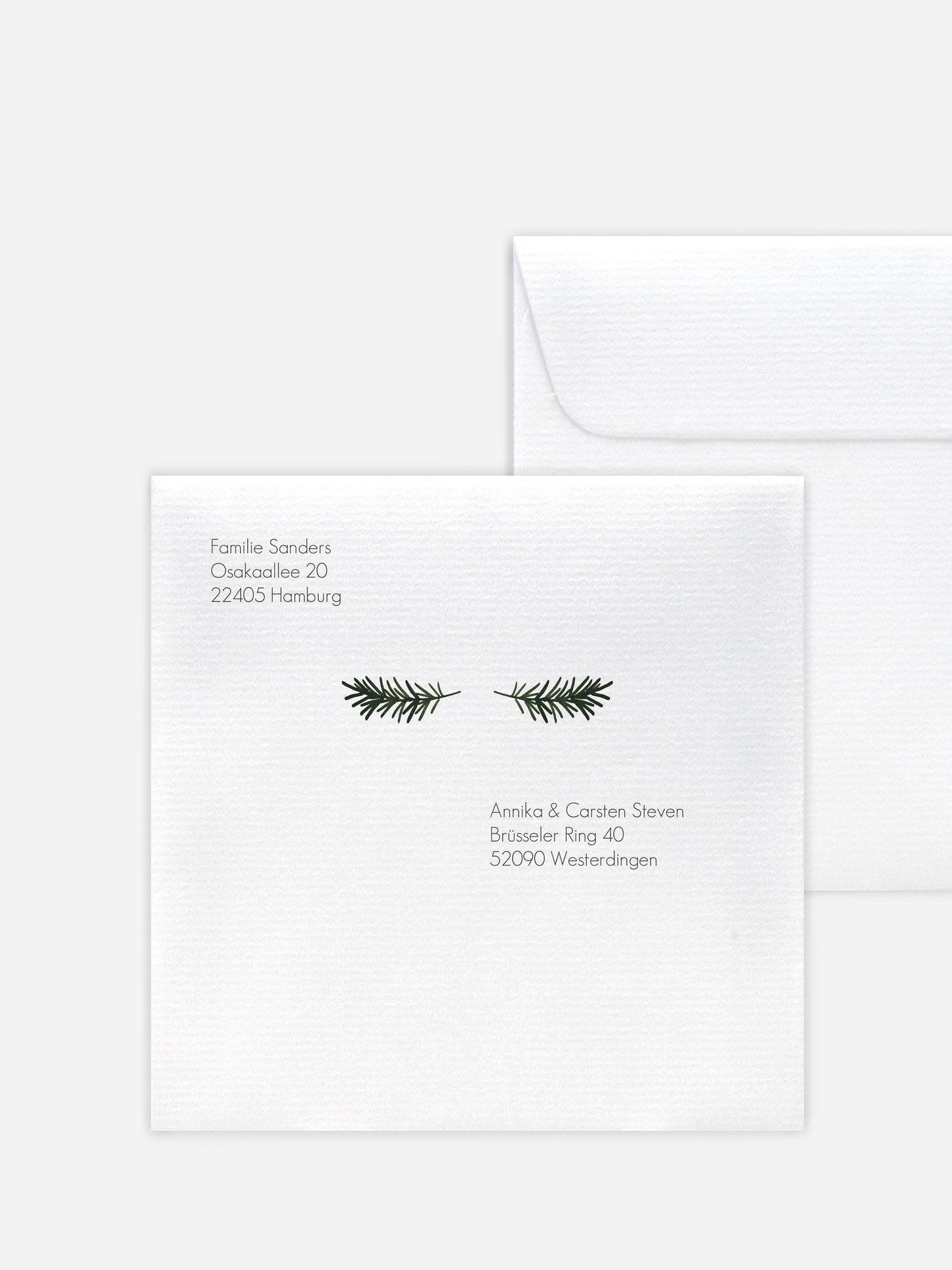 Bedruckte Umschläge Weihnachten Wintergreen