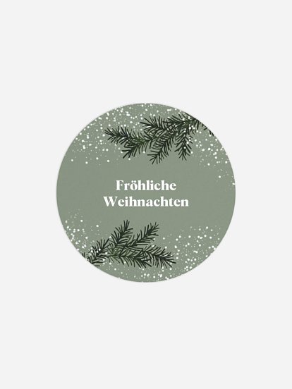 Geschenkaufkleber Weihnachten Wintergreen