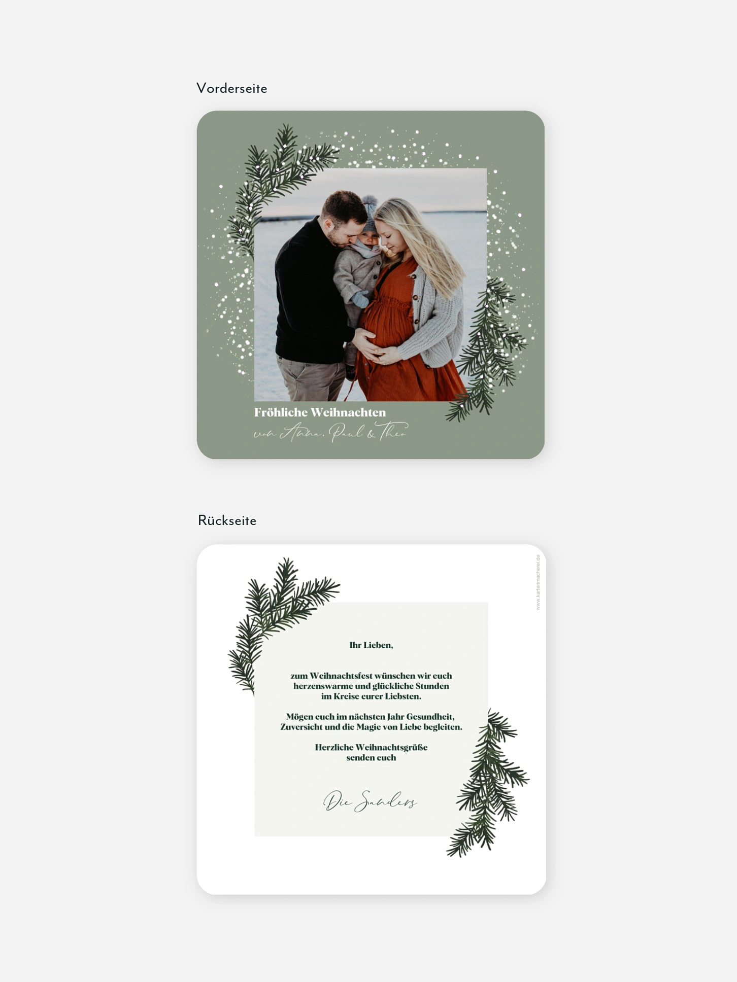 Weihnachtskarte Wintergreen
