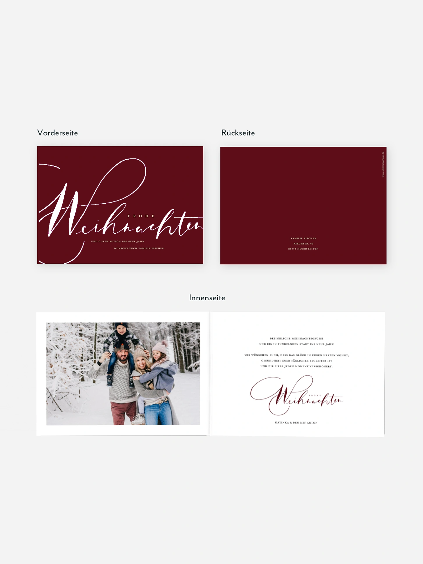 Weihnachtskarte Winter Lettering