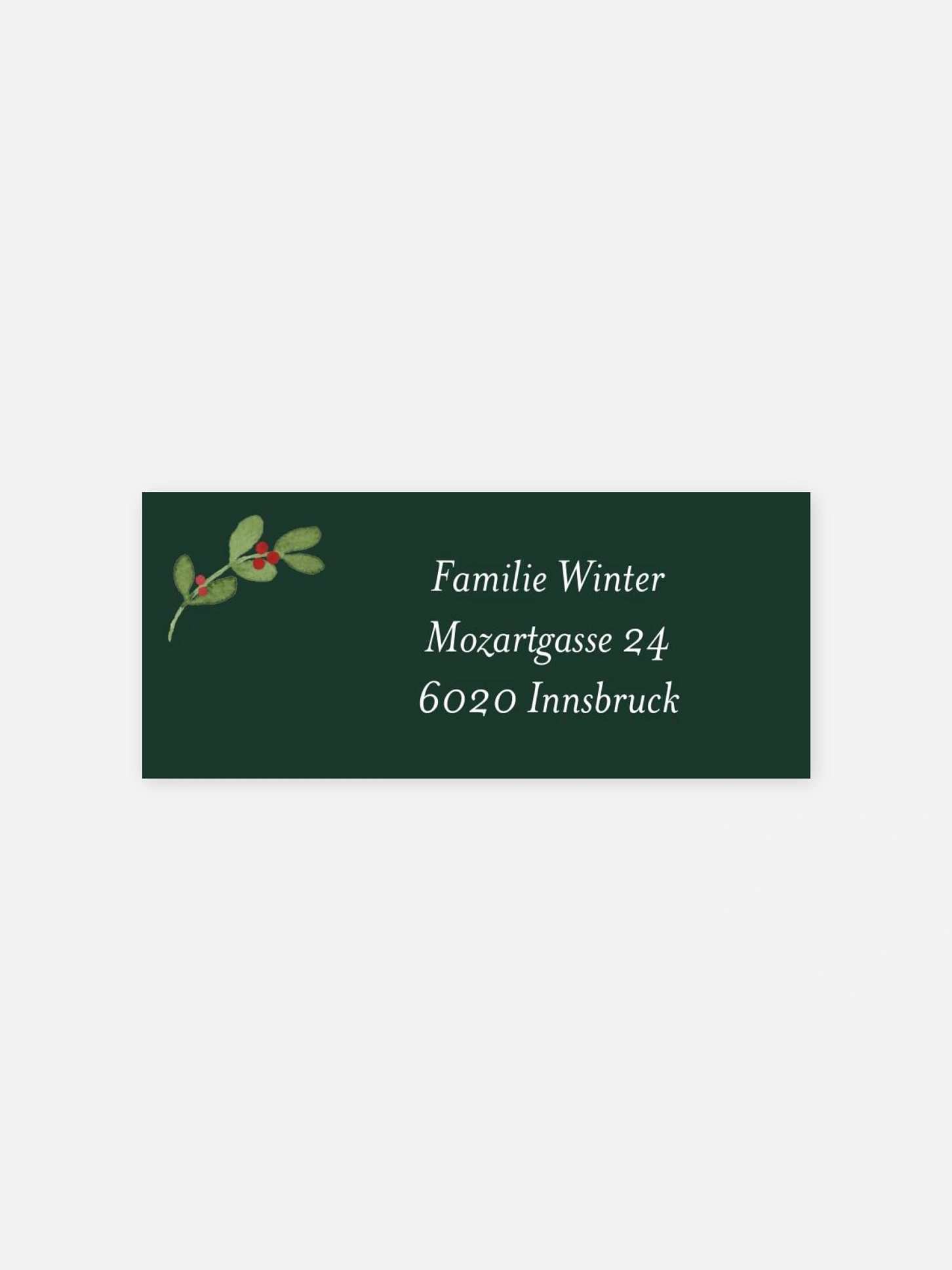Absenderaufkleber Weihnachten Greenery Ornament