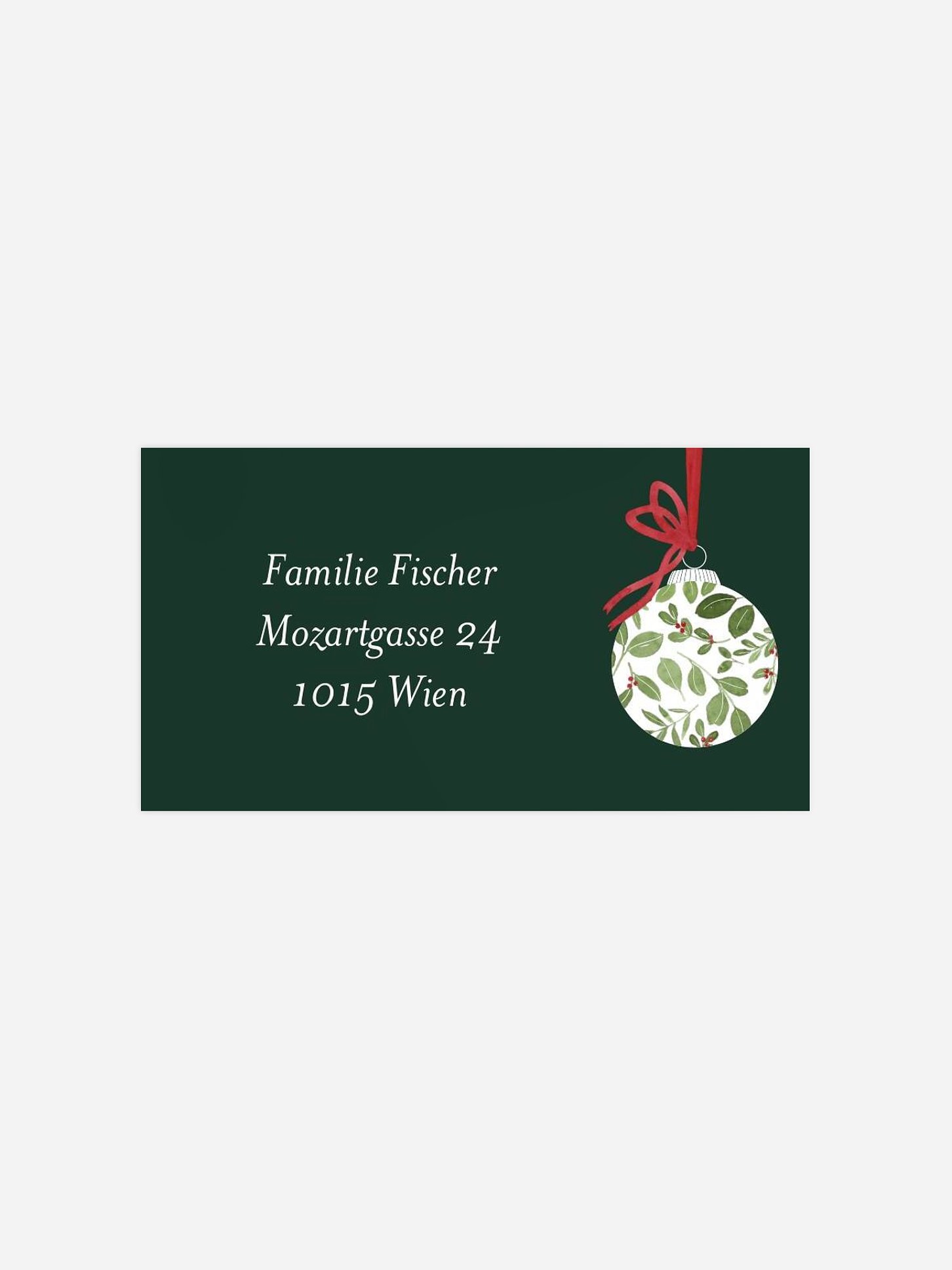 Empfängeraufkleber Weihnachten Greenery Ornament