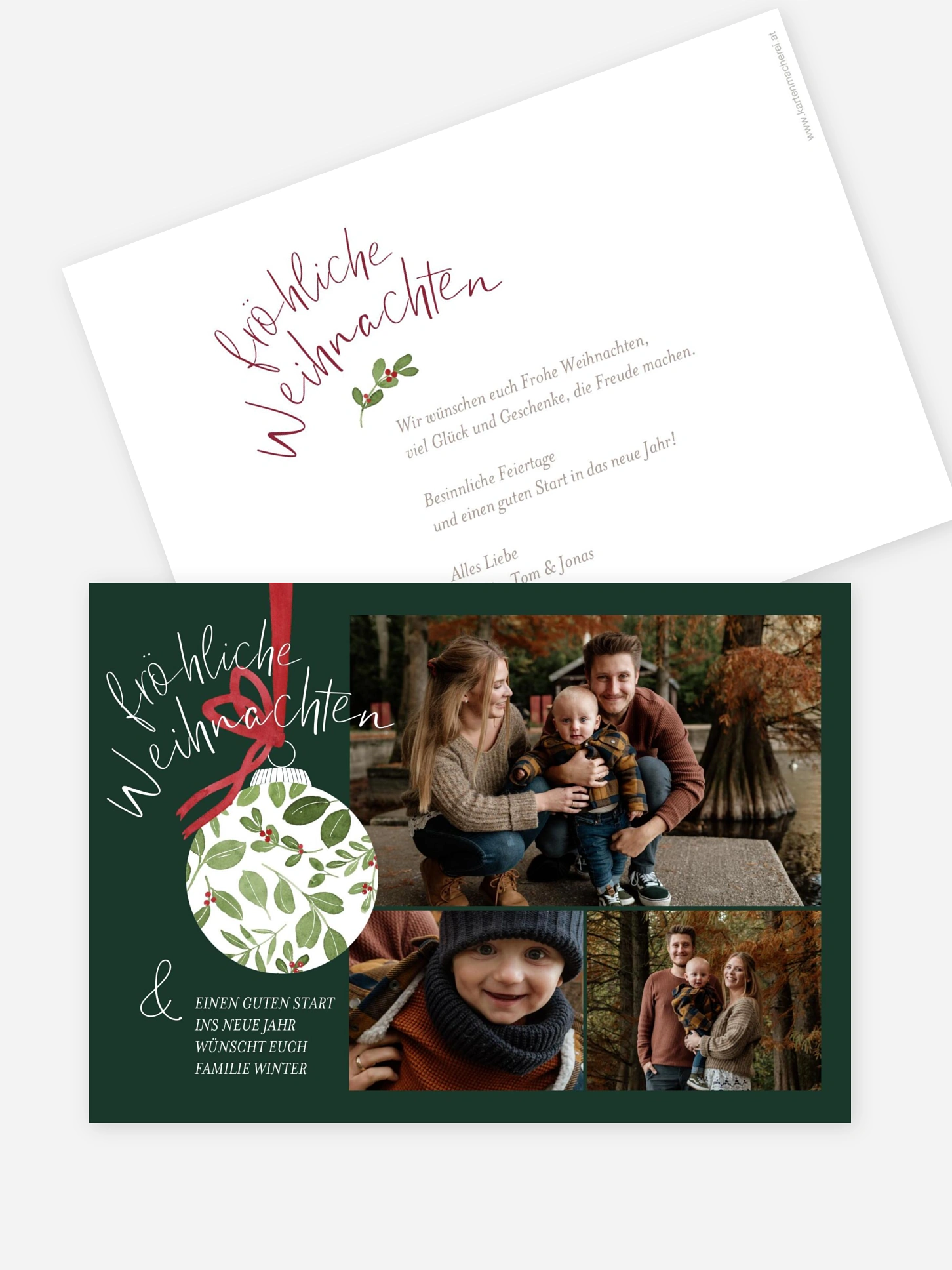 Weihnachtskarte Greenery Ornament