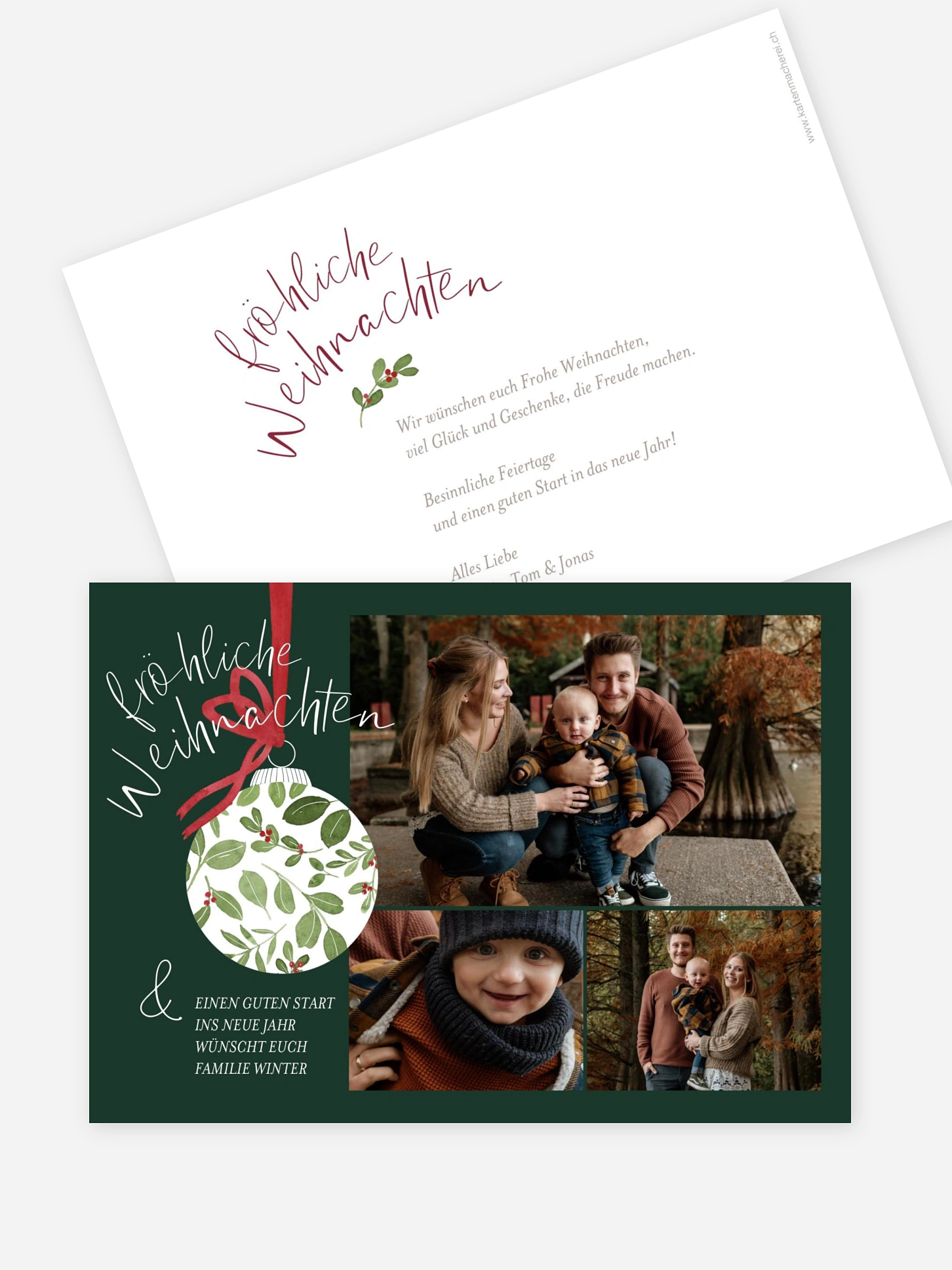 Weihnachtskarte Greenery Ornament
