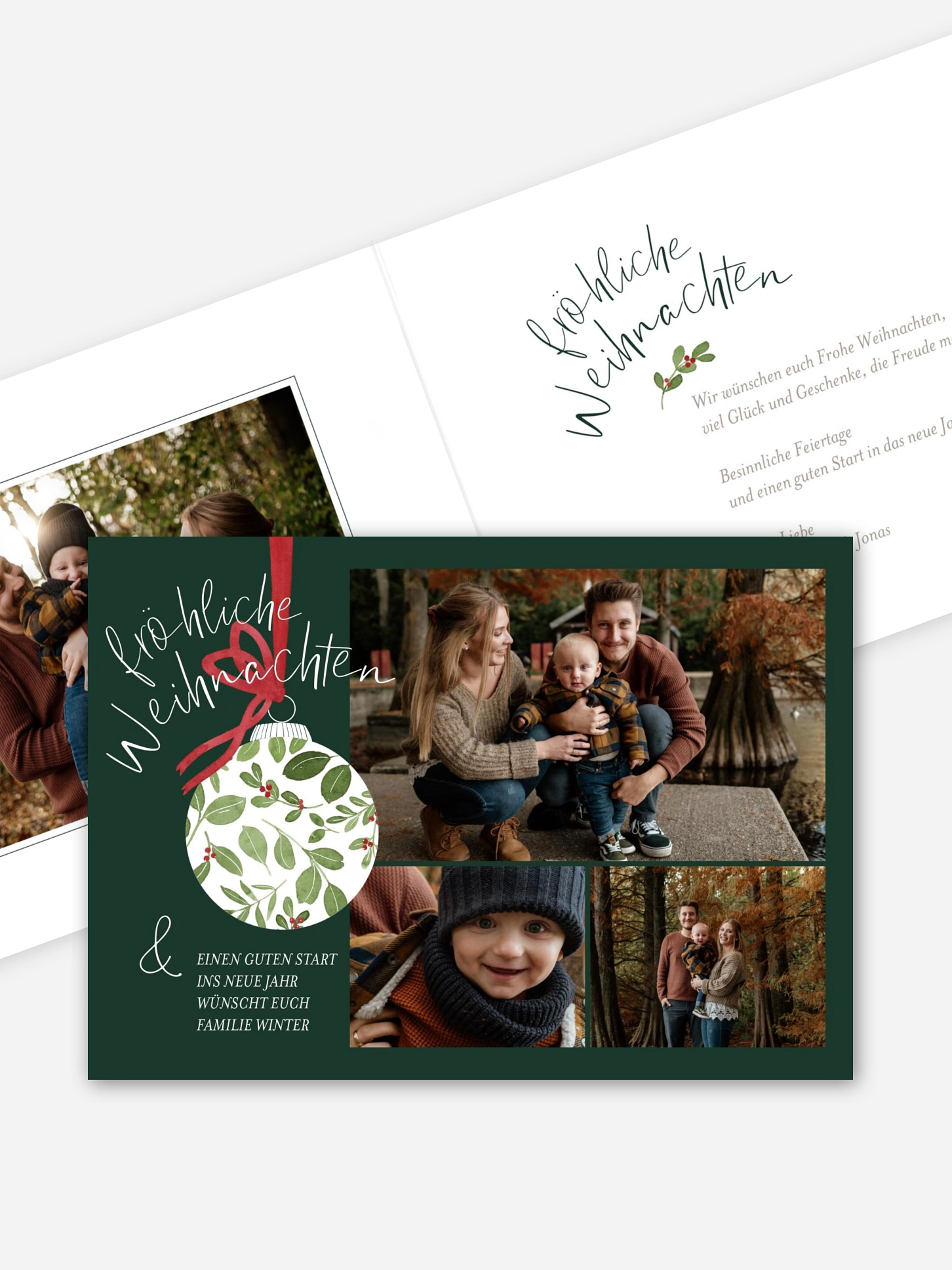 Weihnachtskarte Greenery Ornament