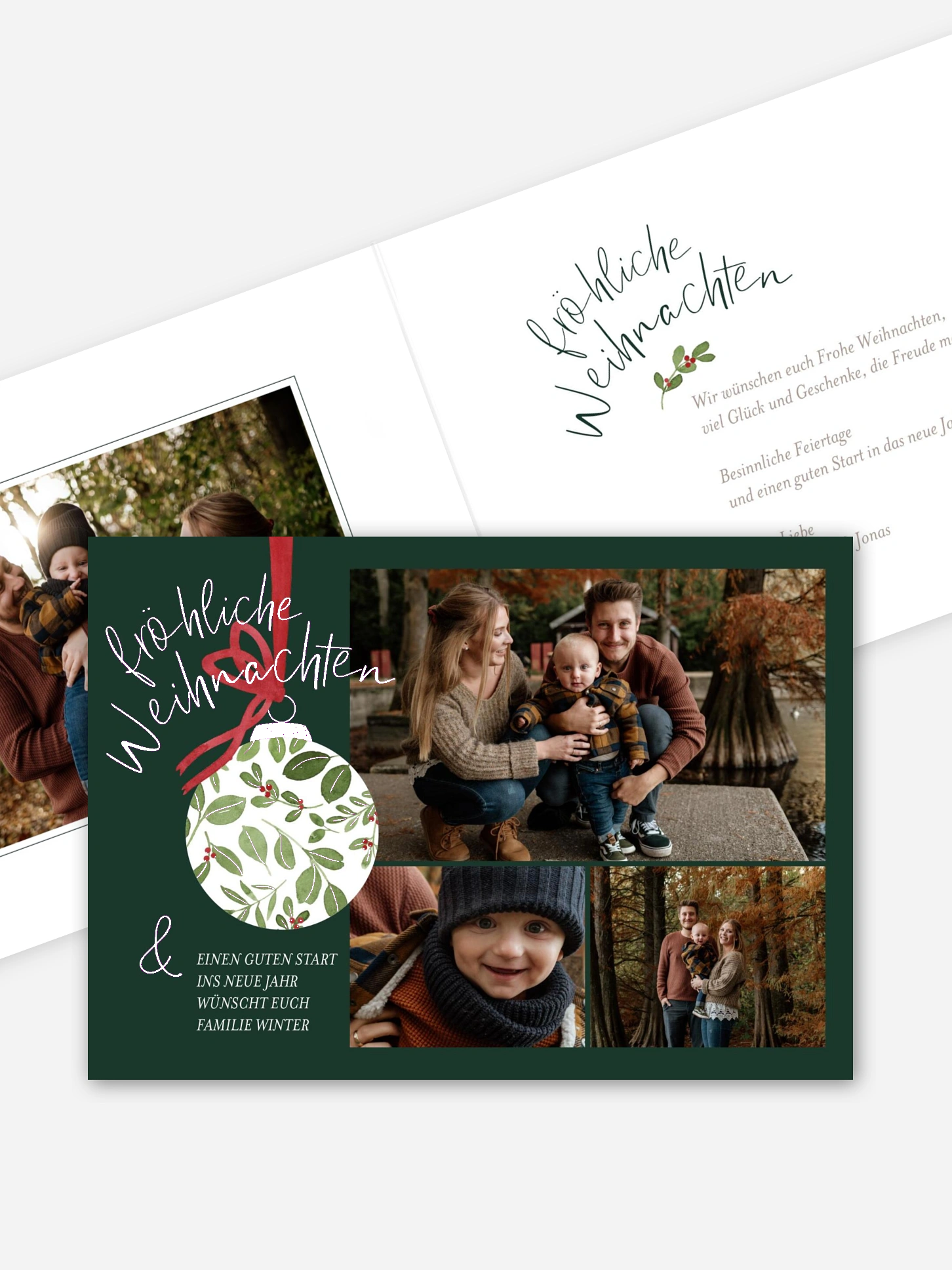 Weihnachtskarte Greenery Ornament