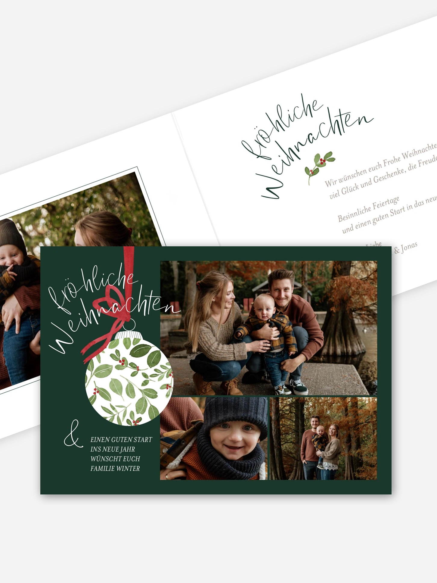 Weihnachtskarte Greenery Ornament