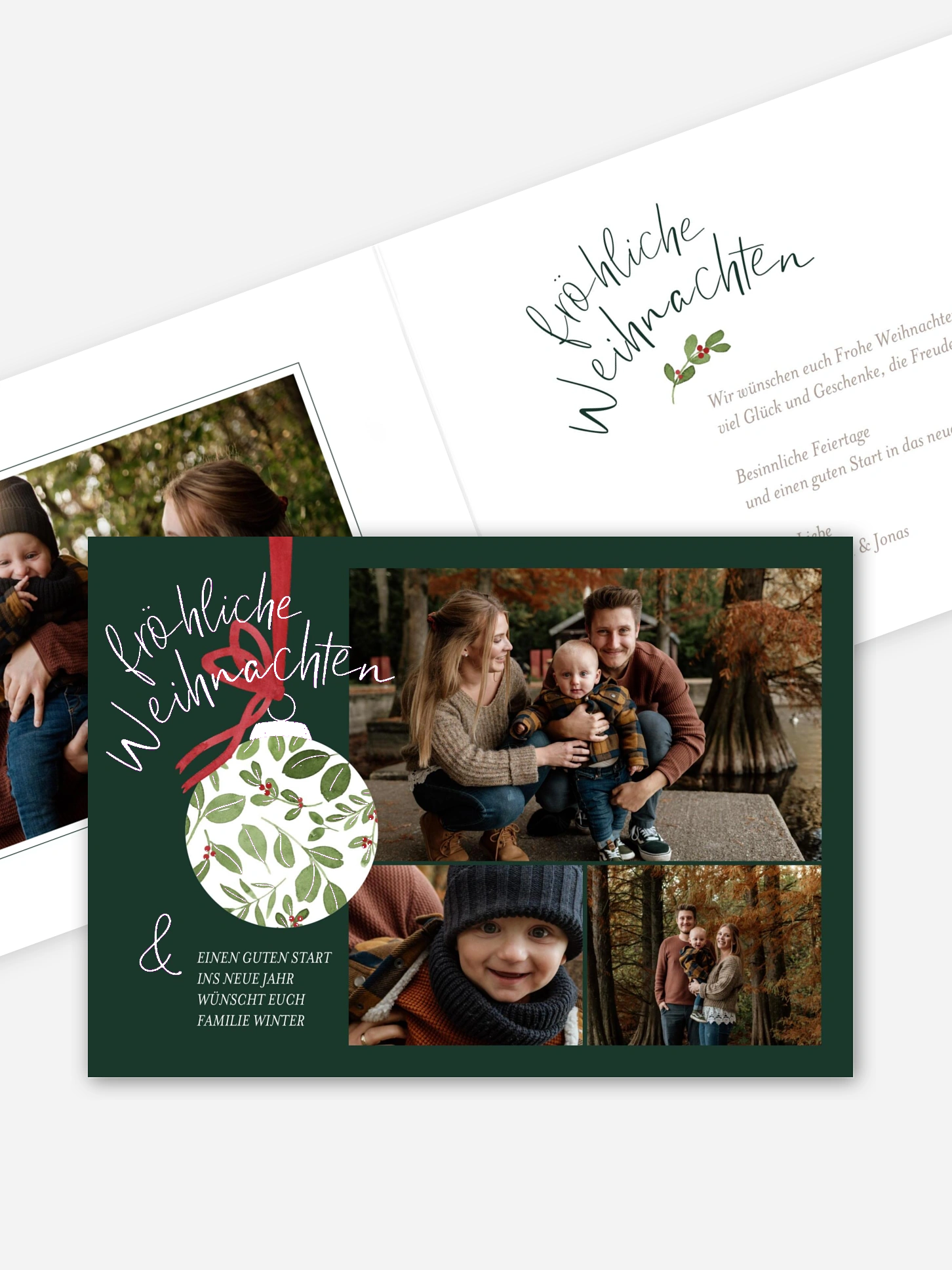 Weihnachtskarte Greenery Ornament