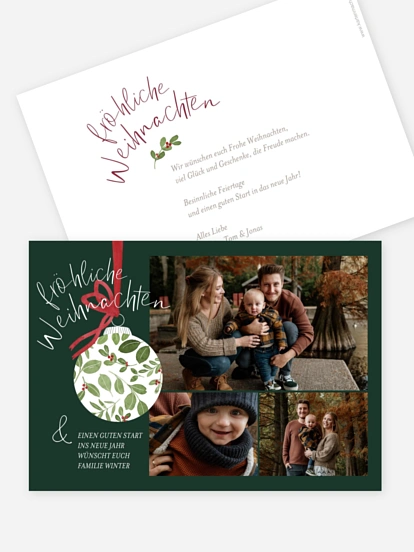 Weihnachtskarte Greenery Ornament