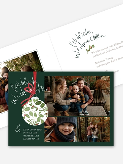 Weihnachtskarte Greenery Ornament