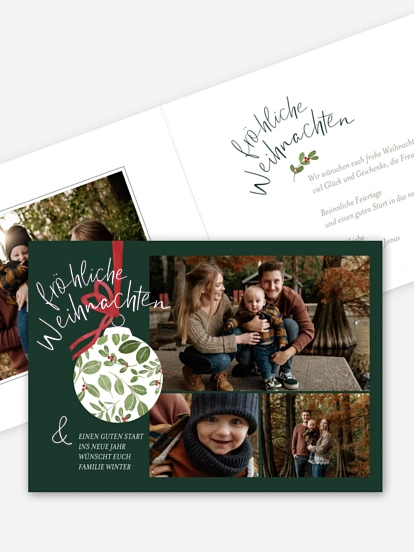 Weihnachtskarte Greenery Ornament