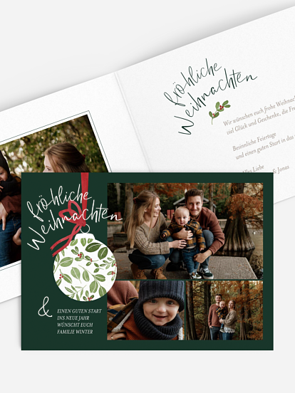 Weihnachtskarte Greenery Ornament