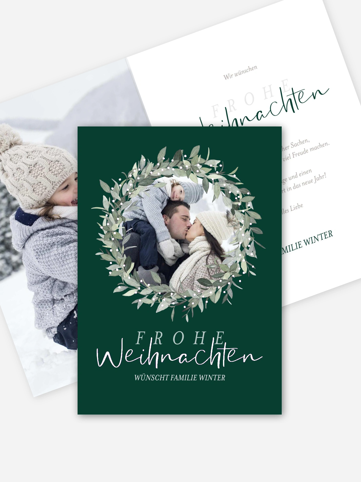 Weihnachtskarte Merry Botanical