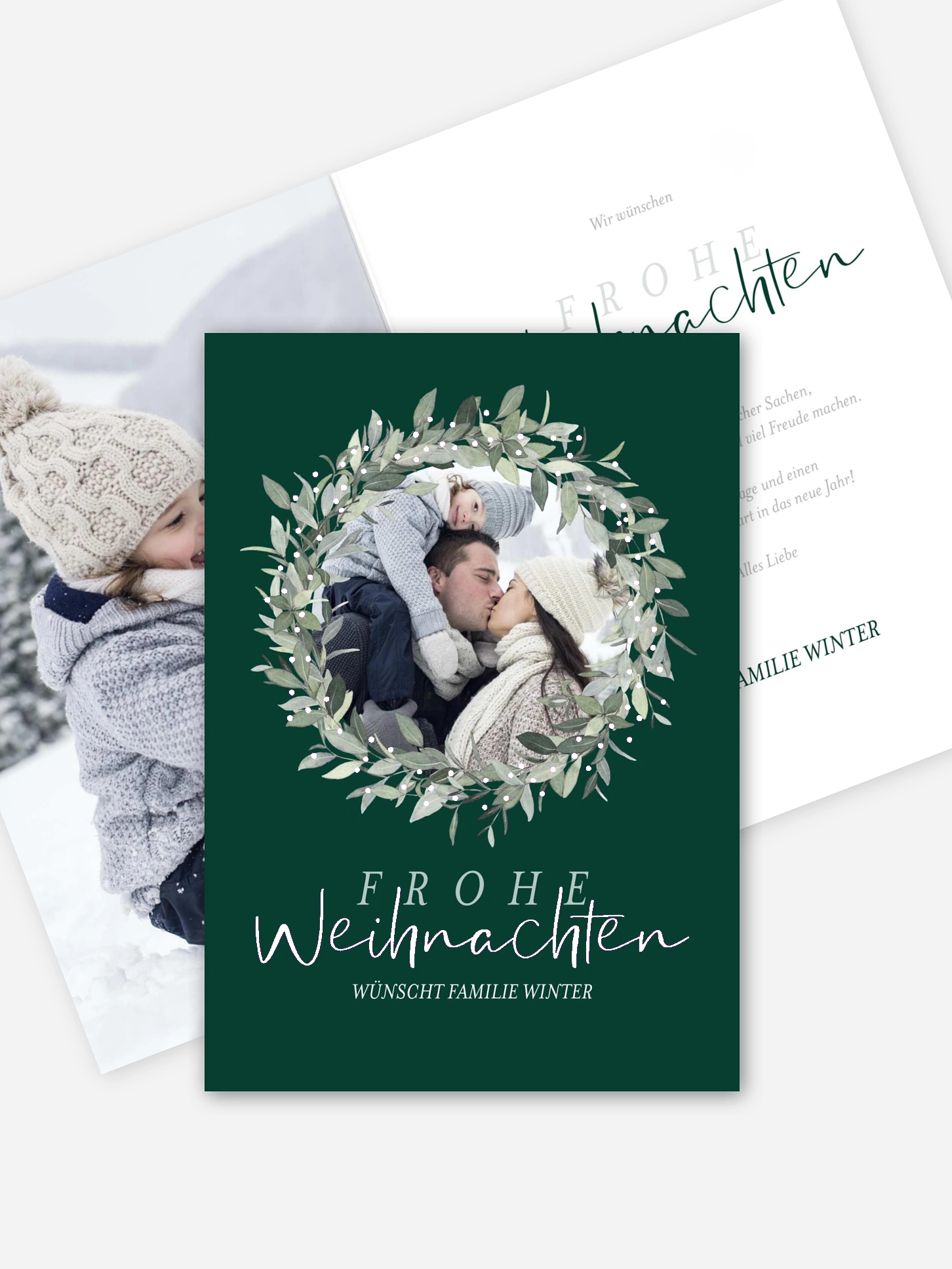 Weihnachtskarte Merry Botanical