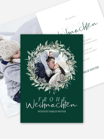 Weihnachtskarte Merry Botanical