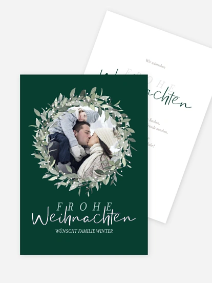 Weihnachtskarte Merry Botanical