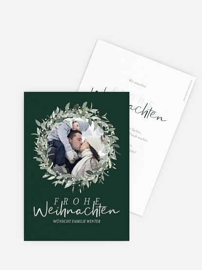 Weihnachtskarte Merry Botanical