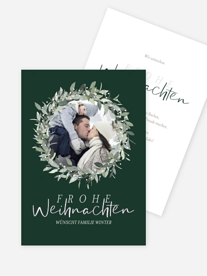 Weihnachtskarte Merry Botanical