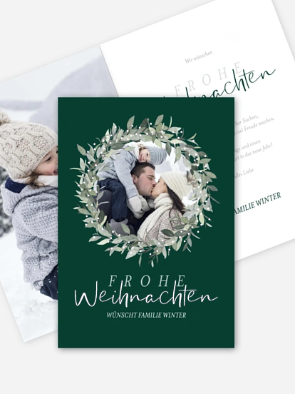 Weihnachtskarte Merry Botanical