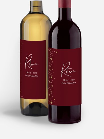 Flaschenetiketten Weihnachten Shiny Christmas