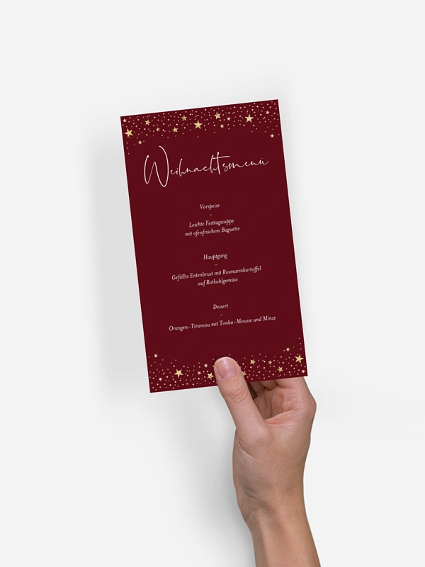 Menükarten Weihnachten Shiny Christmas