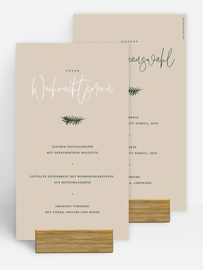 Menükarten Weihnachten Golden Joy