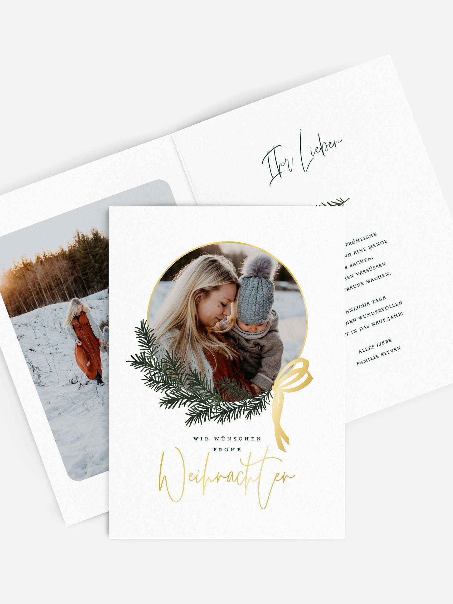 Weihnachtskarte Golden Joy