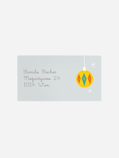 Empfängeraufkleber Weihnachten Kugeltrio