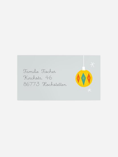 Empfängeraufkleber Weihnachten Kugeltrio