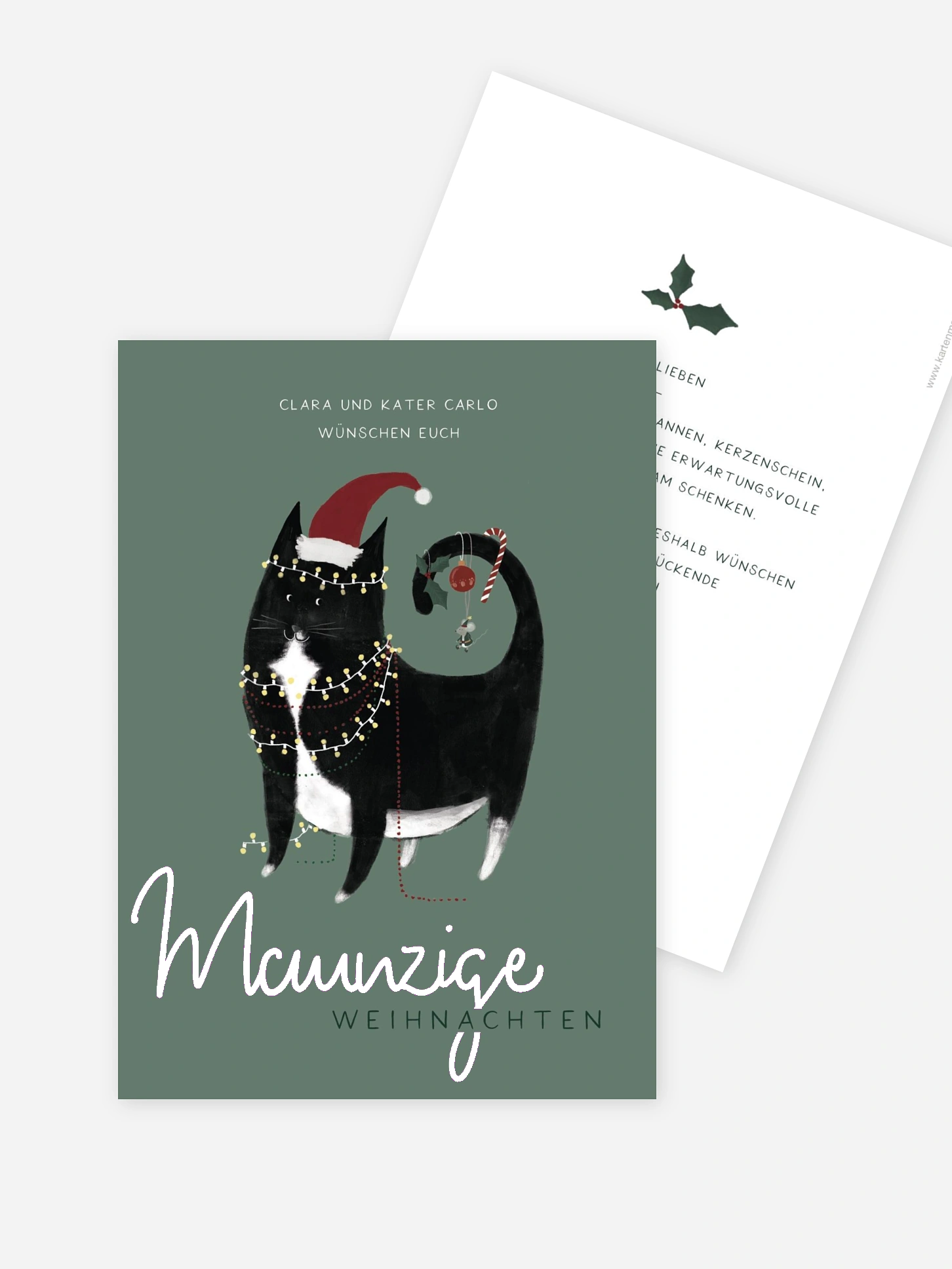 Weihnachtskarte Meowy Christmas