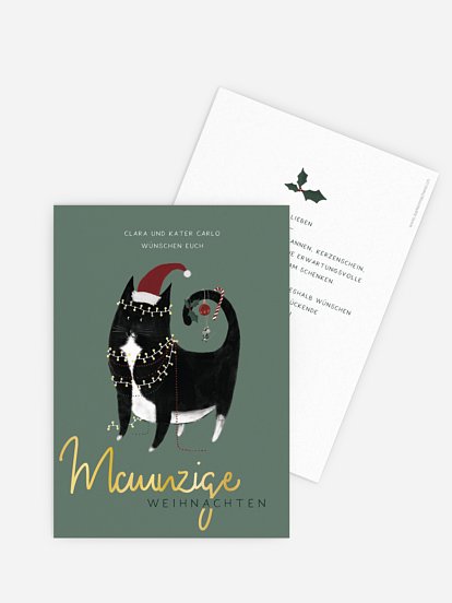 Weihnachtskarte Meowy Christmas
