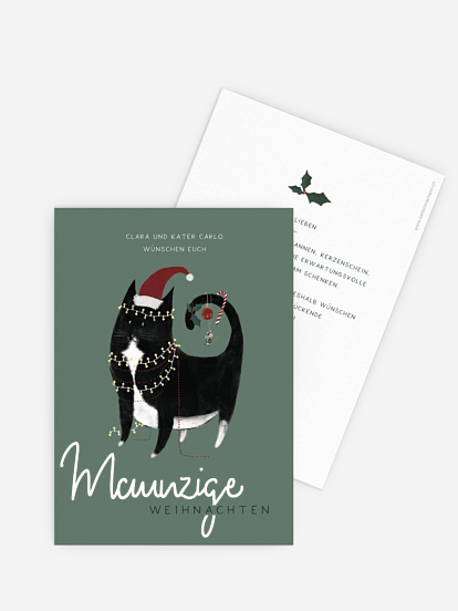 Weihnachtskarte Meowy Christmas