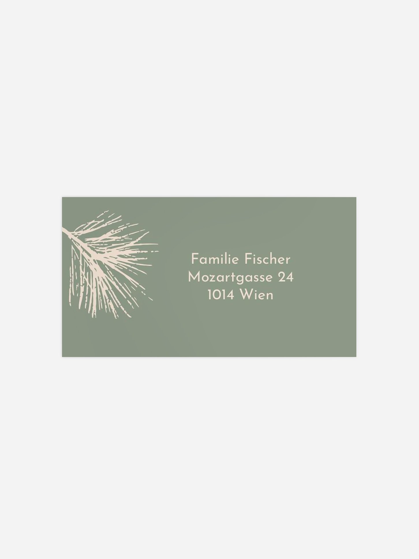 Empfängeraufkleber Weihnachten Elegant Pine