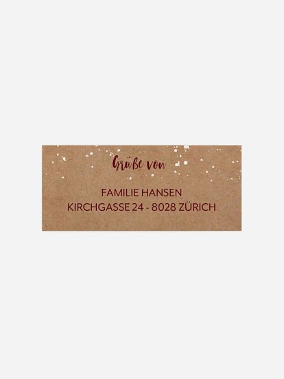 Absenderaufkleber Weihnachten Stadt im Schnee