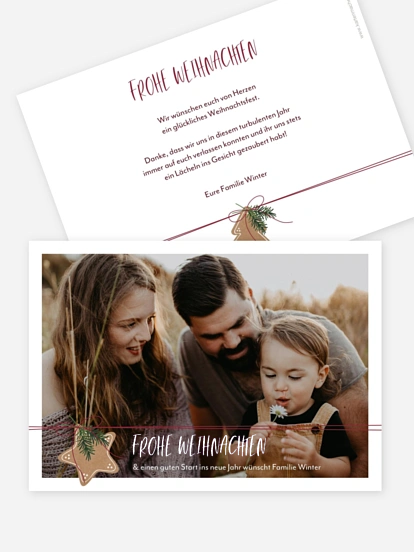 Weihnachtskarte Lebkuchenstern