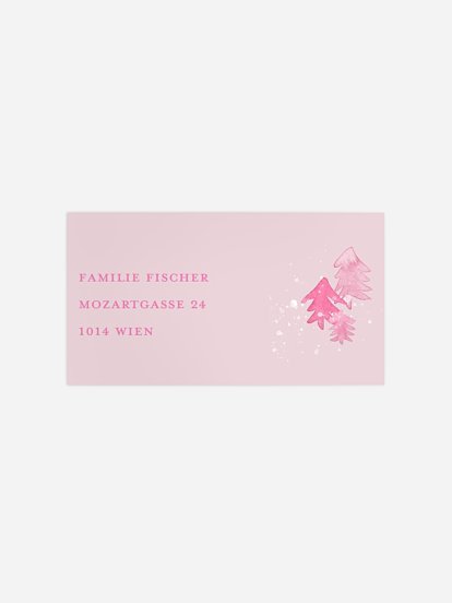 Empfängeraufkleber Weihnachten Bunte Bäumchen