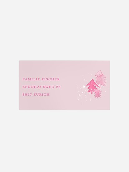 Empfängeraufkleber Weihnachten Bunte Bäumchen