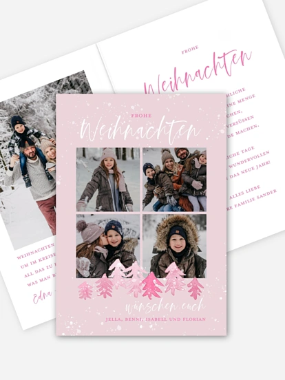 Weihnachtskarte Bunte Bäumchen