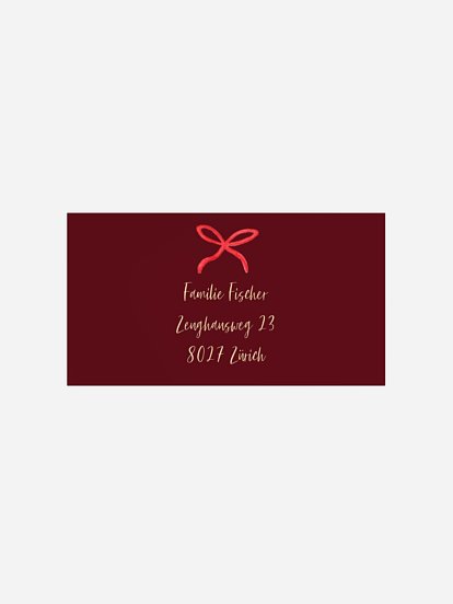 Empfängeraufkleber Weihnachten Familienweihnacht ohne Foto